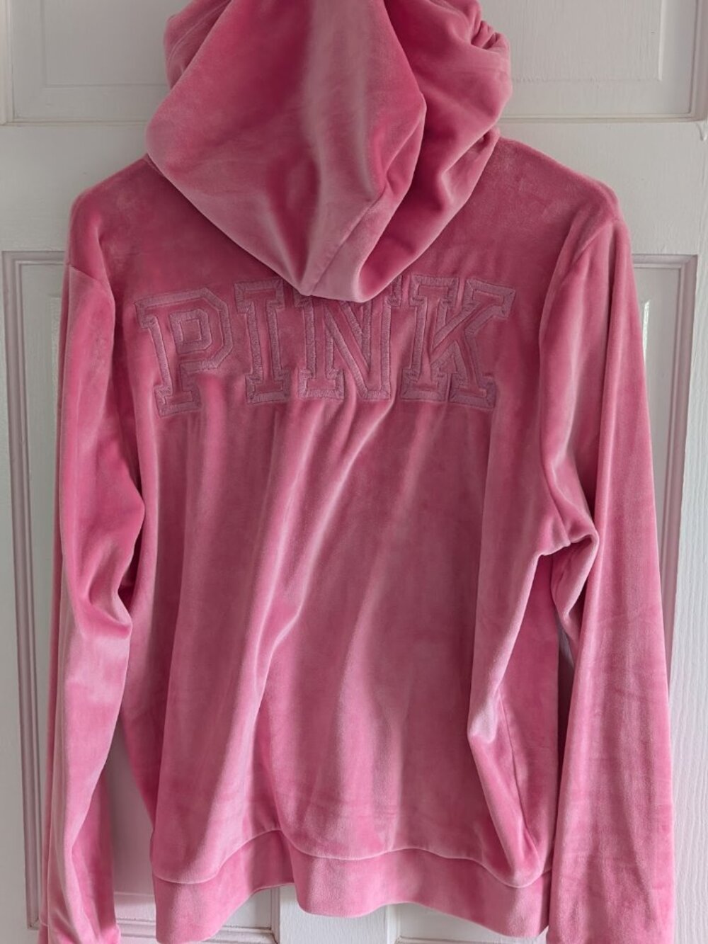 92💖 Victoria’s Secret PINK Velour Full zip Hoodie — Size L 💖